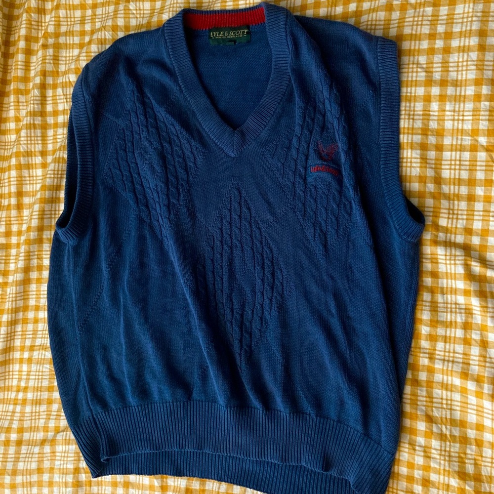 vintage men’s navy sweater vest size L